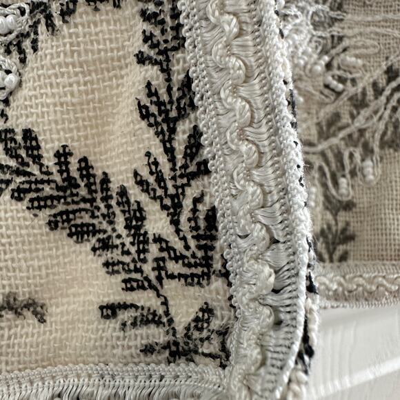 coldwater creek embroidered jacquard blazer womens large ivory black floral - Picture 12 of 15